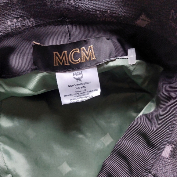 MCM visestos bucket hat Grey outside with green piping + inner lining. - Picture 4 of 16